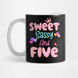 Sweet Sassy And Five Birthday For Girls 5 Year Old Mug